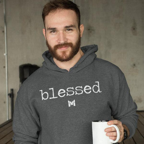 "Blessed" Adult Hoodie Sweatshirt - Classic-Sweatshirts-Dark Grey-S-The Miracles Store