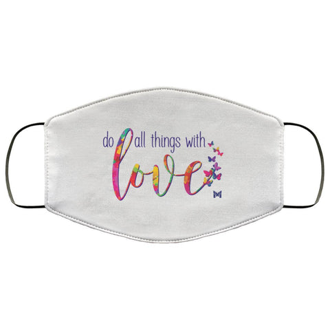 "Do All Things With Love" Face Mask-Apparel-White-The Miracles Store