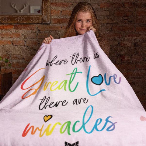 "Great Love" Plush Fleece Blanket-Blankets-The Miracles Store
