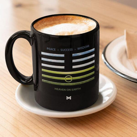 iChing 11.2 Small Black Coffee Mug On Tea Place - Heaven on Earth Visual Symbol