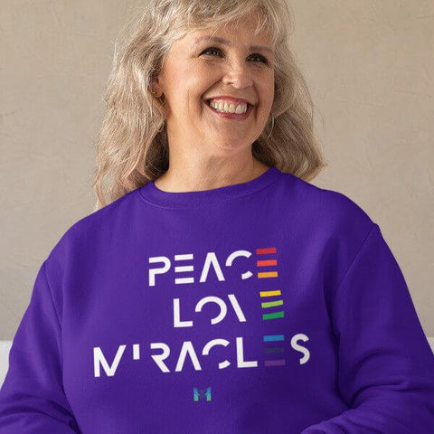 "Peace Love Miracles" Unisex Crewneck Sweatshirt-Sweatshirts-The Miracles Store