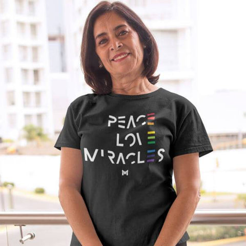 "Peace Love Miracles" Unisex T-Shirt-T-Shirts-The Miracles Store