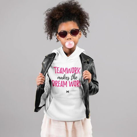 "Teamwork Makes The Dream Work" Girls Youth Hoodie-Sweatshirts-The Miracles Store