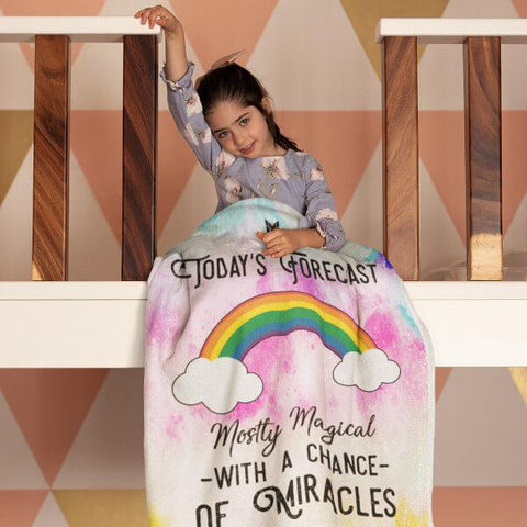 "Today's Forecast - Mostly Magical" Plush Fleece Blanket-Blankets-The Miracles Store