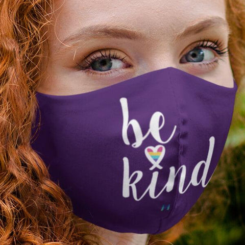 "Be Kind" Face Mask - Rainbow Heart-Apparel-The Miracles Store