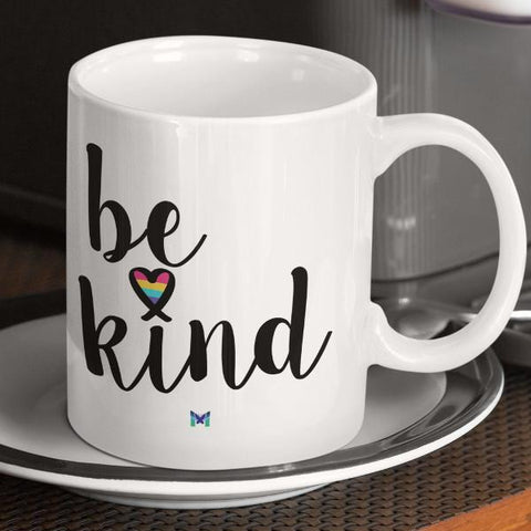 "Be Kind" Mug With Heart - On White-Apparel-The Miracles Store