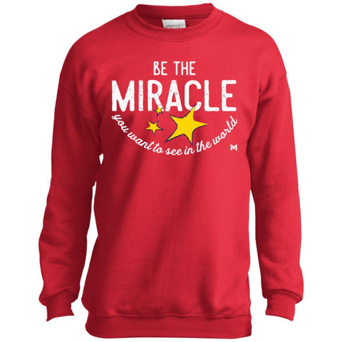 "Be The Miracle" Kids Crewneck Sweatshirts-Apparel-Crewneck Sweatshirt-Black-YXS-The Miracles Store
