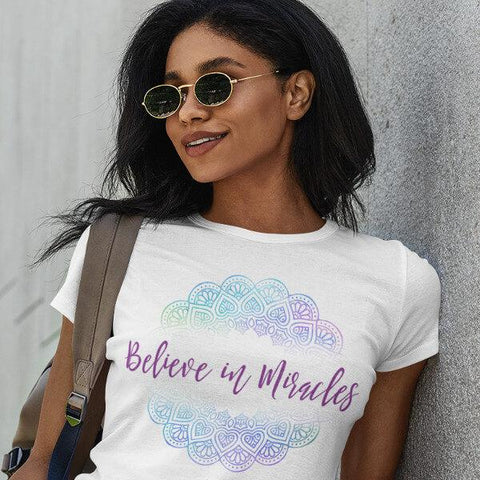 "Believe In Miracles" Mandala Unisex T-Shirt-T-Shirts-The Miracles Store