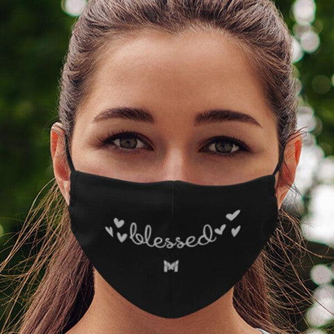 "Blessed" Elegant Face Mask-Apparel-The Miracles Store