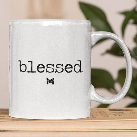 "Blessed" Mug - Typewriting-Apparel-Default-White-Small (11oz)-The Miracles Store