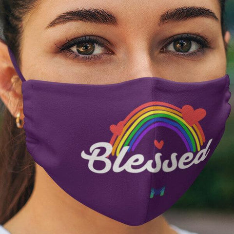 "Blessed" Rainbow Face Mask-Apparel-The Miracles Store