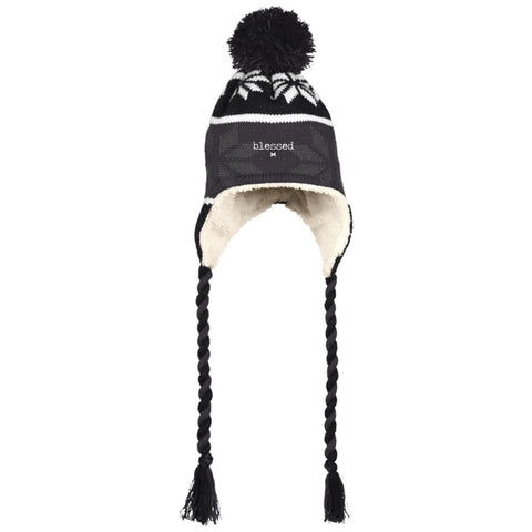 "Blessed" Sherpa Lined Hat With Ear Flaps-Hats-Classic-The Miracles Store