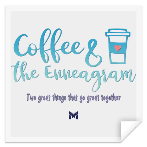 Coffee & Enneagram - Sticker-Apparel-Small (3" x 3")-The Miracles Store