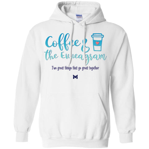 "Coffee & The Enneagram - Go Great Together" - Unisex Hoodie Sweatshirt-Sweatshirts-White-S-The Miracles Store