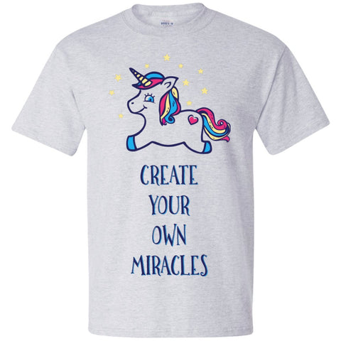Create Your Own Miracles Tops - Blue Unicorn - Apparel - Scoop Neck Tee - Heather White - Small