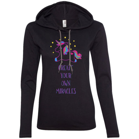 Create Your Own Miracles Tops - Purple Unicorn - Apparel - Long Sleeve Tee - Black/Dark Grey - Small