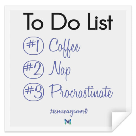 Enneagram 9 - "To Do List" - Sticker-Accessories-Blue-Small (3" x 3")-The Miracles Store