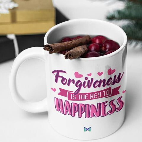 "Forgiveness Is The Key To Happiness" Mug-Apparel-The Miracles Store