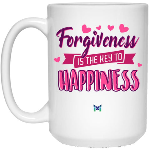 "Forgiveness Is The Key To Happiness" Mug-Apparel-The Miracles Store