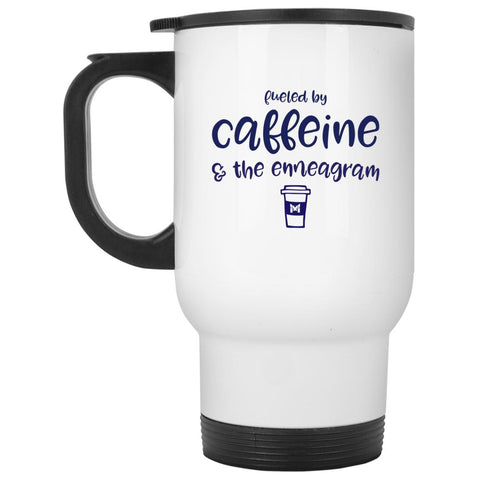 Fueled By Caffeine and the Enneagram - Travel Mug-Apparel-Default-White-14oz-The Miracles Store