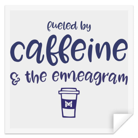 Fueled By Caffeine & The Enneagram - Sticker-Apparel-Small (3" x 3")-The Miracles Store