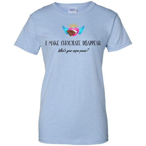 I Make Chocolate Disappear Tees & Tanks - Apparel - Ladies Custom 100% Cotton T-Shirt - White - X-Small