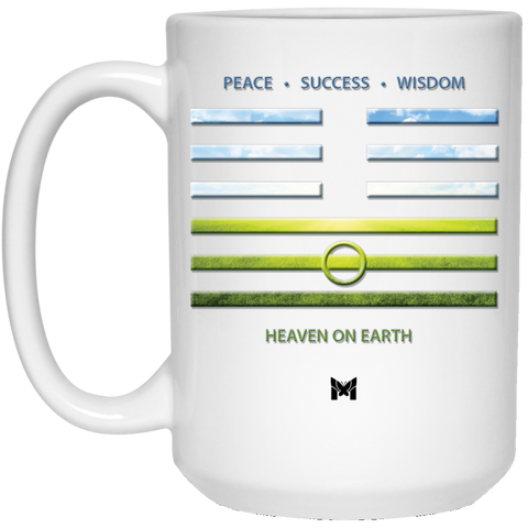 iChing 11.2 Small Black Coffee Mug On Tea Place - Heaven on Earth Visual Symbol