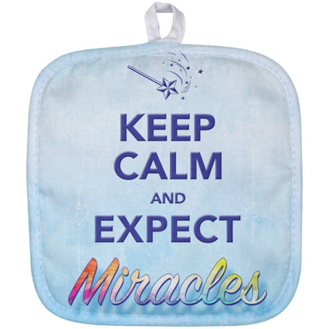 Keep Calm and Expect Miracles Pot Holder - Accessories - White - One Size - 