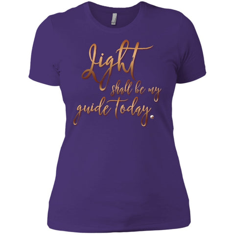 "LIght Shall Be My Guide Today" - Boyfriend Tee 100% Cotton - T-Shirts - Purple - Small - 