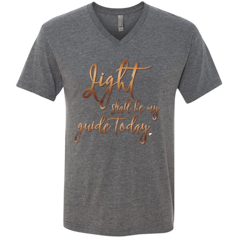 "Light Shall Be My Guide Today" - Men's V-Neck TShirt - T-Shirts - Premium Heather - Small - 
