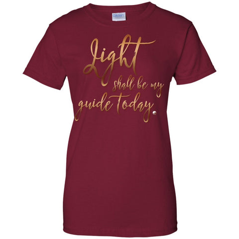 "Light Shall Be My Guide Today" Womens 100% Cotton T-Shirt - T-Shirts - Cardinal Red - Small - 