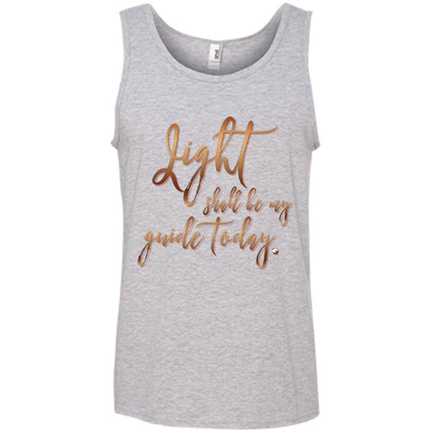 "Light Shall Be My Guide Today" Womens 100% Cotton Tank Top - T-Shirts - White - Small - 
