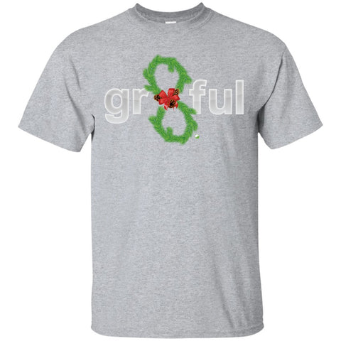 LIMITED EDITION! Gr8Ful Heart Mens/Unisex T-Shirt - Holiday Style - Short Sleeve - Candy Cane/Green - Small - 