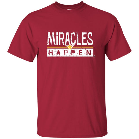 Miracles Happen Men's T-Shirts - Short Sleeve - Dark Heather - Small - 