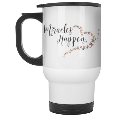 "Miracles Happen" - Travel Mug - Accessories - White - One Size - 