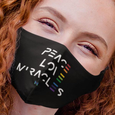 "Peace Love Miracles" Face Mask-Apparel-The Miracles Store