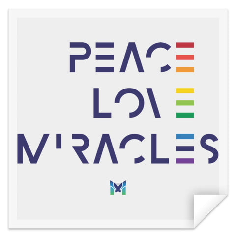 "Peace Love Miracles" - Sticker-Apparel-Small (3" x 3")-The Miracles Store