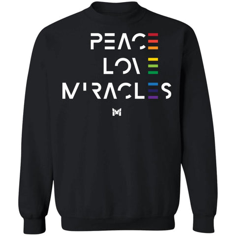 "Peace Love Miracles" Unisex Crewneck Sweatshirt-Sweatshirts-The Miracles Store