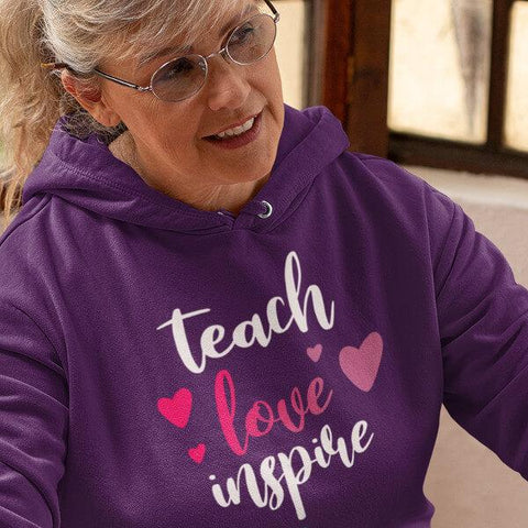 "Teach Love Inspire" Unisex Hoodie-Sweatshirts-The Miracles Store