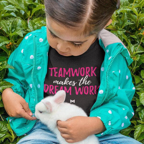 "Teamwork Makes The Dream Work" Toddler Girl's Hoodie-Sweatshirts-The Miracles Store