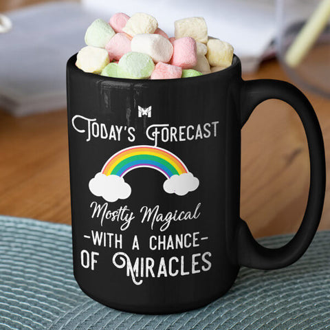"Today's Forecast - Mostly Magical" Mug-Apparel-Black-Large (15oz)-The Miracles Store