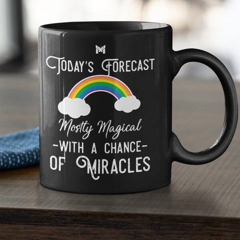 "Today's Forecast - Mostly Magical" Mug-Apparel-Black-Large (15oz)-The Miracles Store