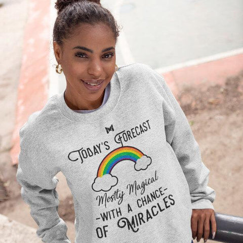 "Today's Forecast - Mostly Magical" - Crewneck Sweatshirt-Apparel-The Miracles Store